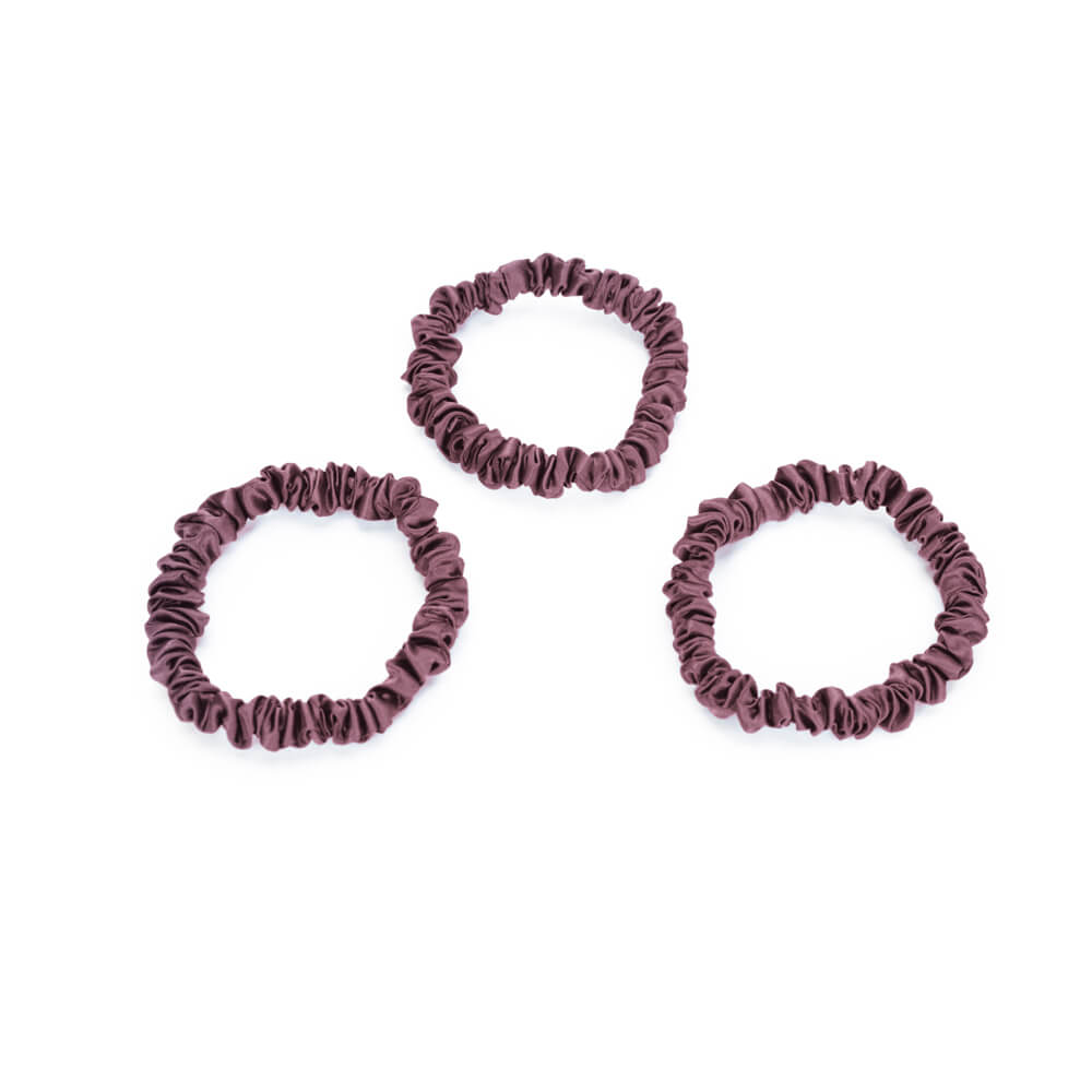 Blissy Plum Blissy Skinny Scrunchies Lifestyle – Mulberry Silk