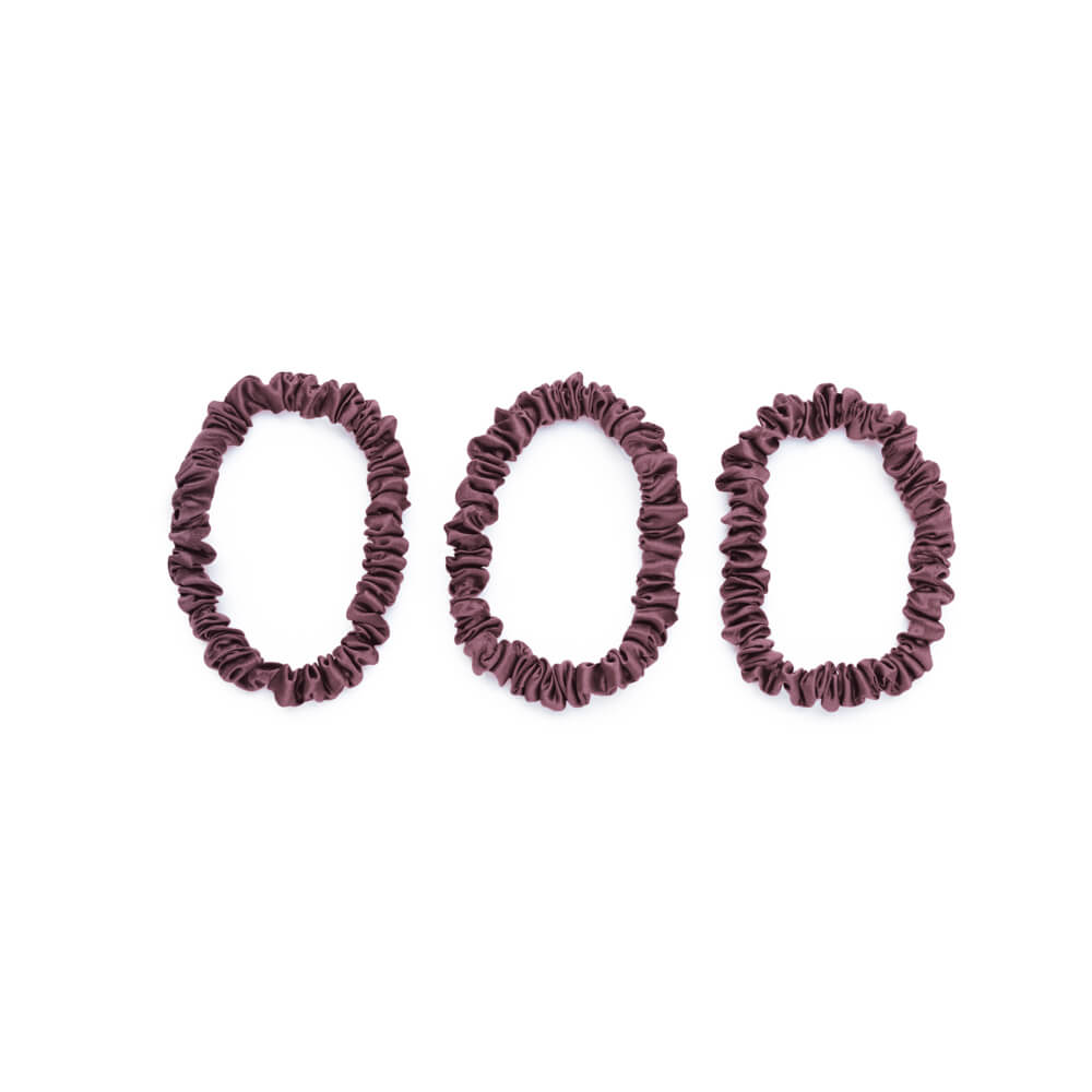Blissy Mulberry Silk Blissy Skinny Scrunchies – Plum
