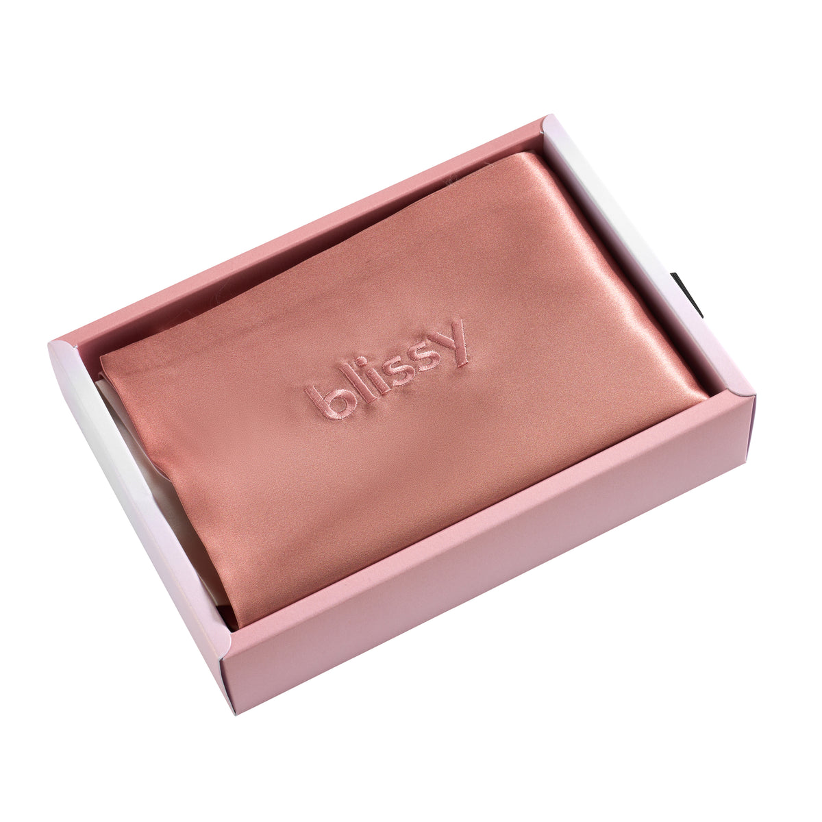 Rose Gold Ombre Pillowcase Close-Up – Blissy 22 Momme Silk