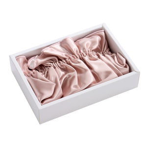 Blissy Ruffle Bonnet - Pink/White - Blissy Pink/White Ruffle Bonnet – 22 Momme Mulberry Silk, 100% Silk