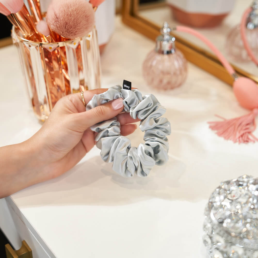 Silver Blissy Scrunchies – Blissy Premium Silk