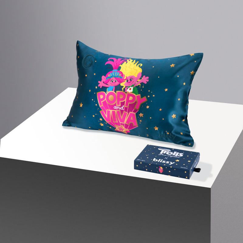 Pillowcase - Trolls - Sister Power - King - Blissy King Trolls Pillowcase – 22 Momme Mulberry Silk, 100% Silk