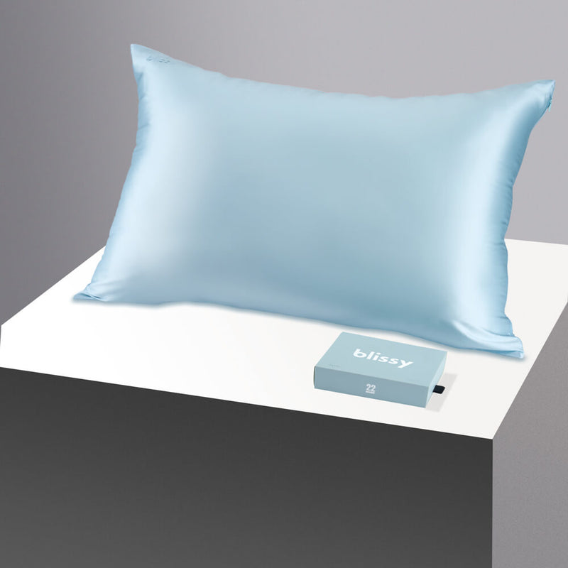Pillowcase - Sky Blue - King - Blissy King Sky Blue Pillowcase – 22 Momme Mulberry Silk, 100% Silk