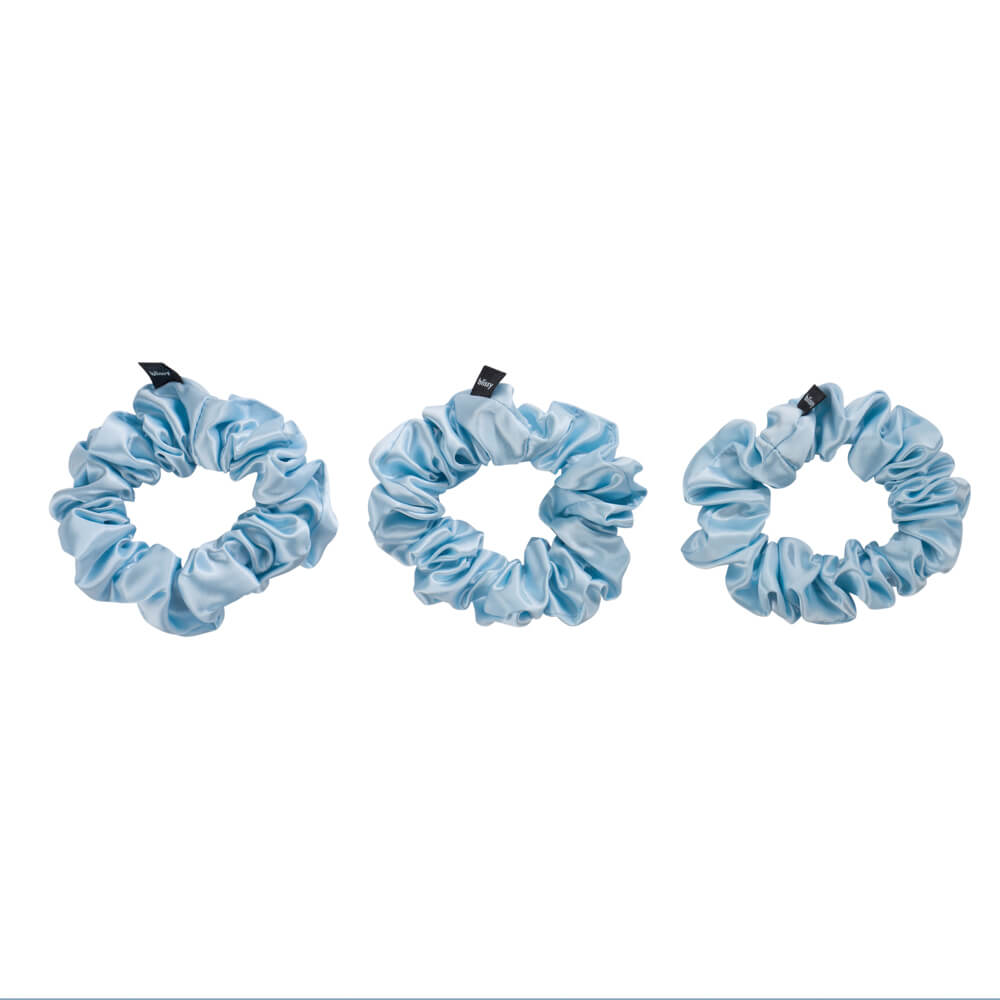 Blissy Sky Blue Silk Blissy Scrunchies Detail –