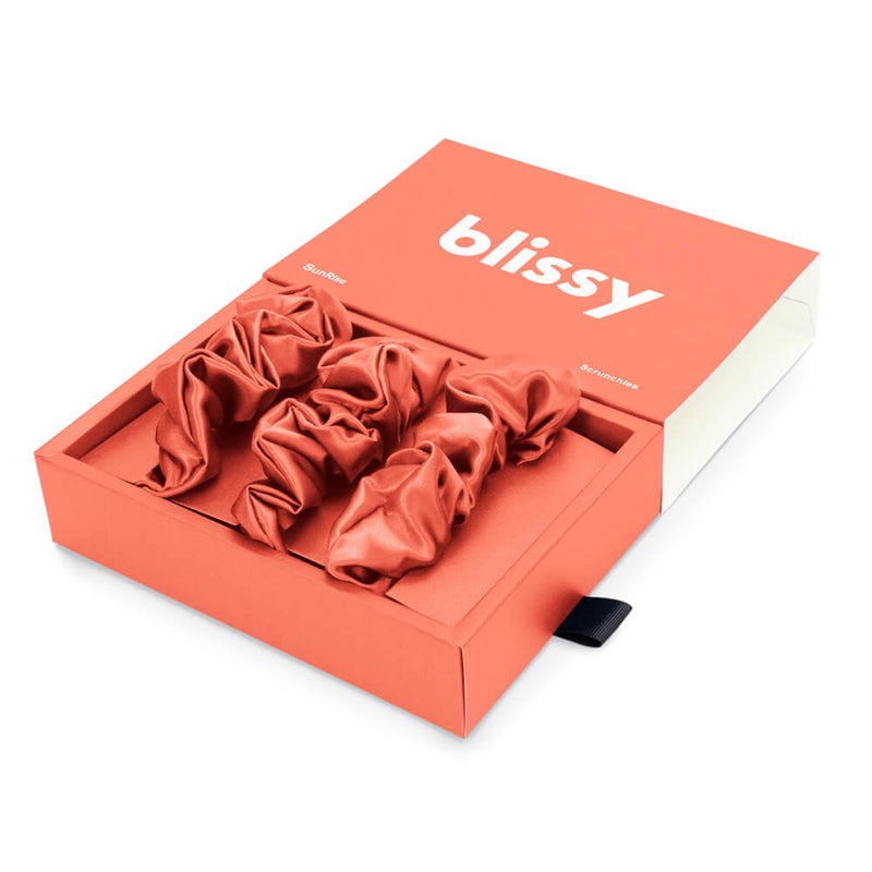 Blissy Scrunchies - Sunrise - Blissy Sunrise Blissy Scrunchies – 22 Momme Mulberry Silk, 100% Silk