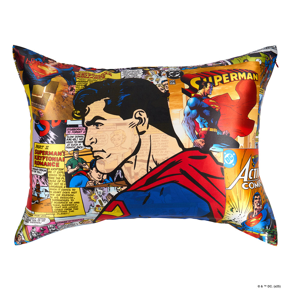 Blissy Superman Comic Silk Pillowcase Detail –