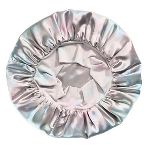 Tie Dye Blissy Halo Bonnet Close-Up – Blissy 22 Momme Silk