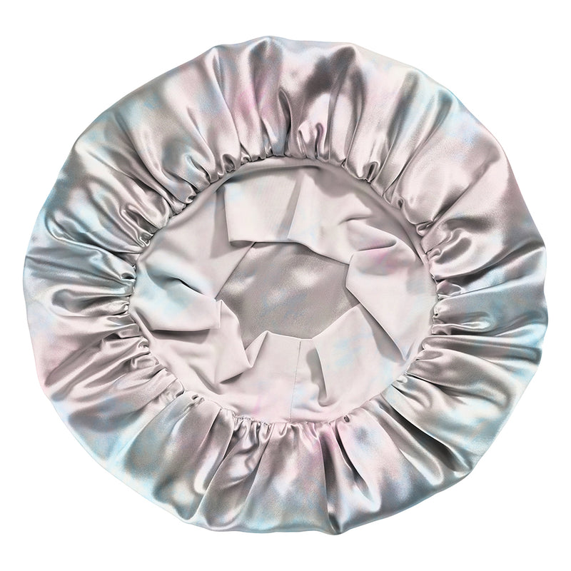 Tie Dye Blissy Halo Bonnet Close-Up – Blissy 22 Momme Silk
