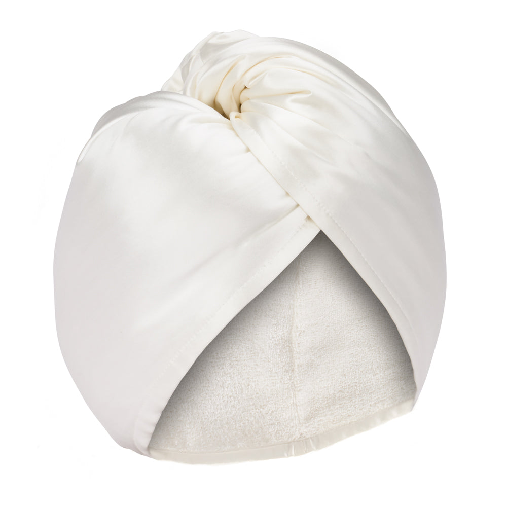 Blissy White Reversible Towel – 22 Momme Mulberry Silk, 100% Silk