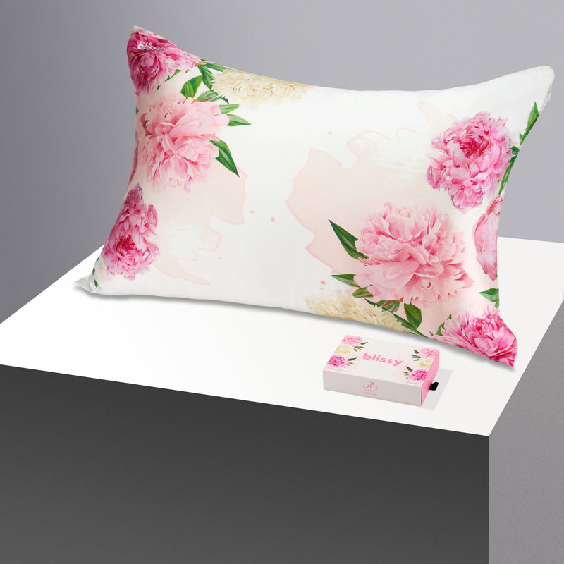 Pillowcase - Zodiac Flower - Sagittarius Carnations - King - Blissy Standard Zodiac Flower Pillowcase – 22 Momme Mulberry Silk, 100% Silk