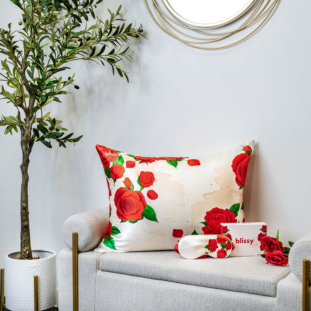 Blissy King Zodiac Flower Pillowcase Lifestyle – Mulberry Silk