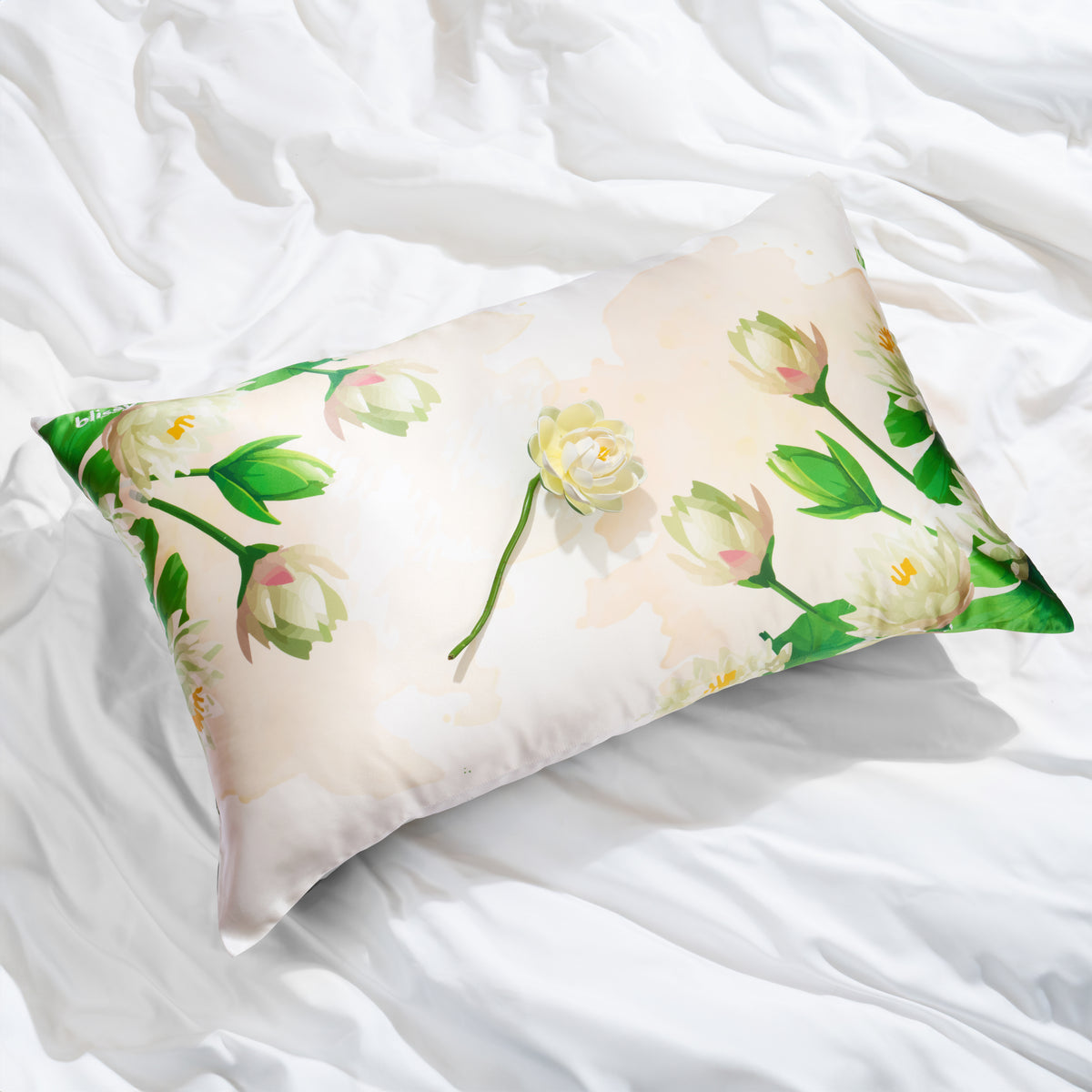 Blissy Standard Zodiac Flower Pillowcase Lifestyle – Mulberry Silk