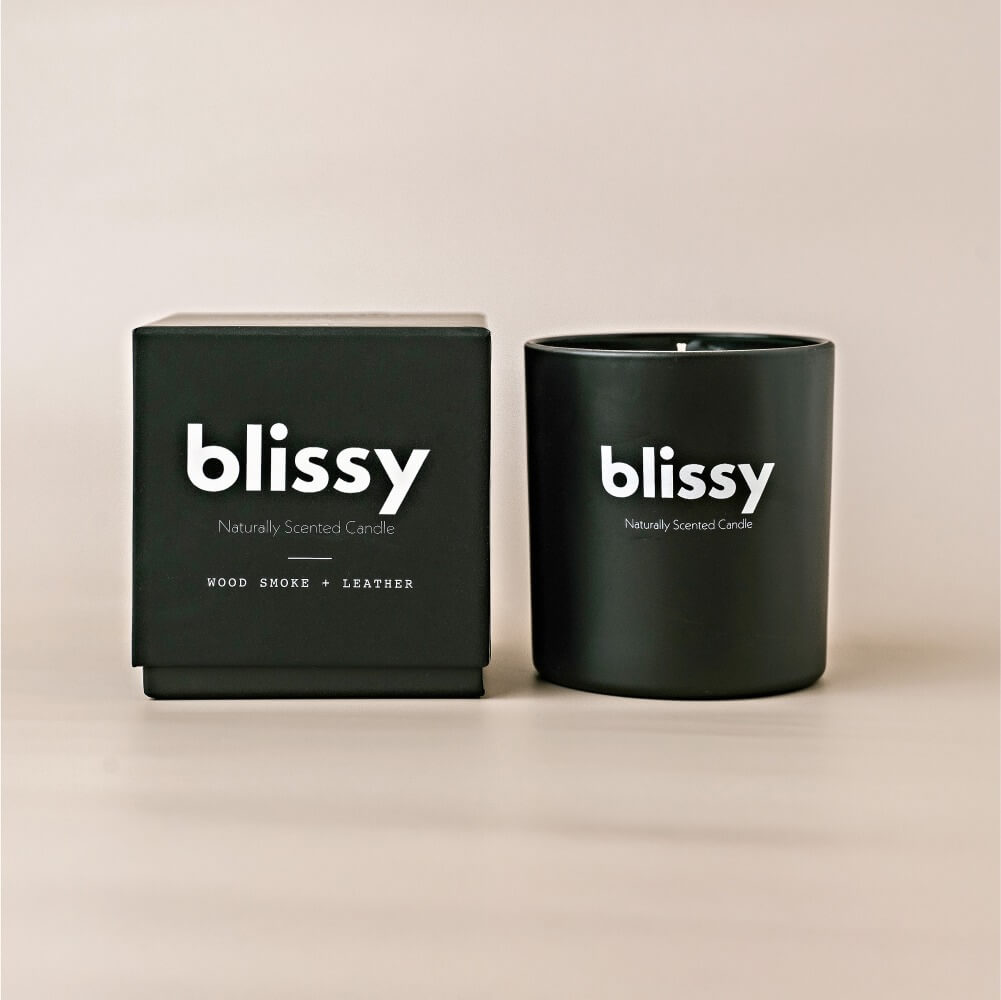 Blissy Woodsmoke & Leather Blissy Candle Lifestyle – Mulberry Silk