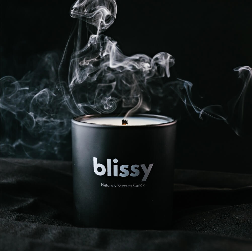 Blissy Mulberry Silk Blissy Candle – Woodsmoke & Leather