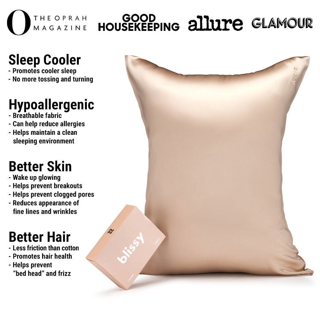Champagne Mulberry Silk Pillowcase – Blissy King