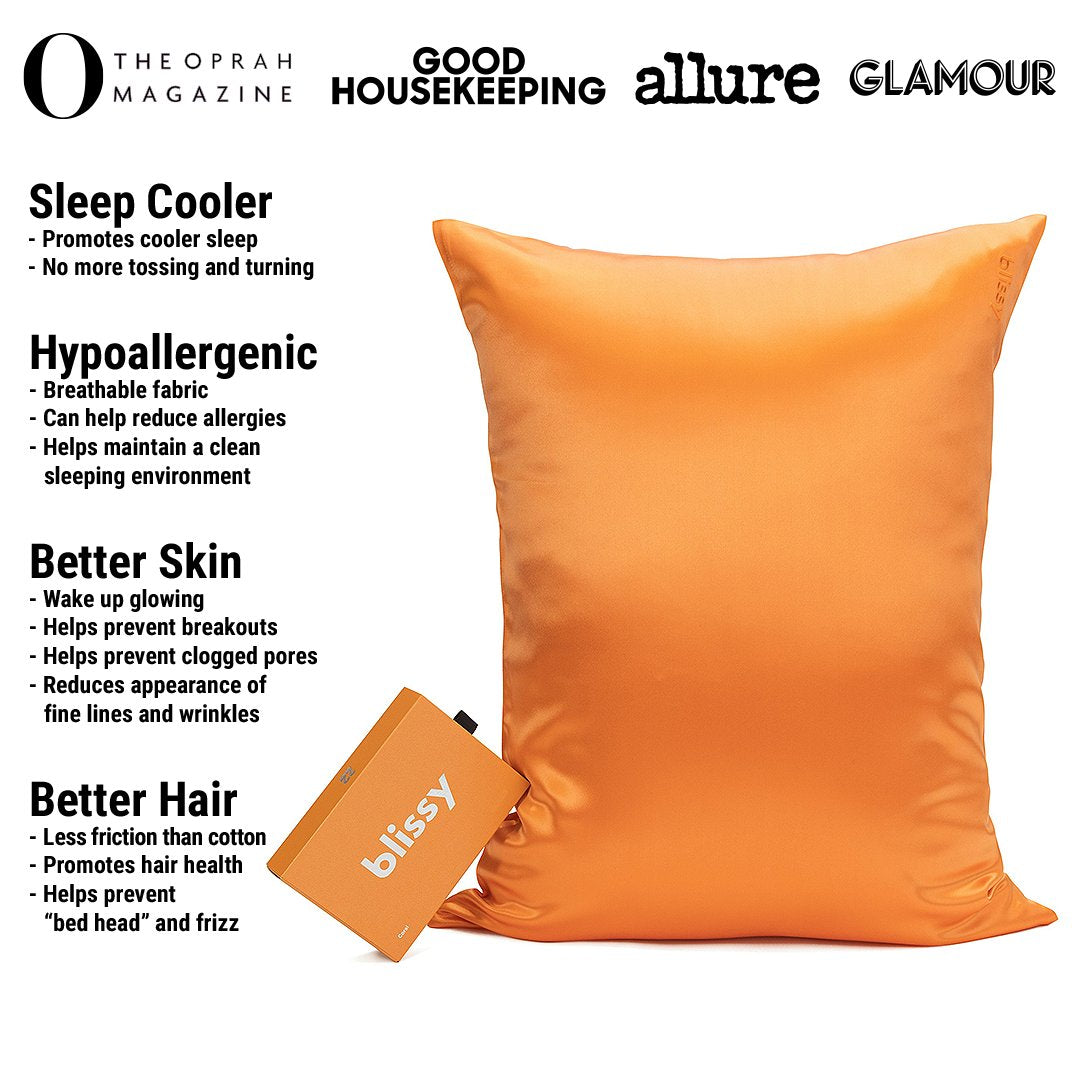 Coral Mulberry Silk Pillowcase – Blissy King
