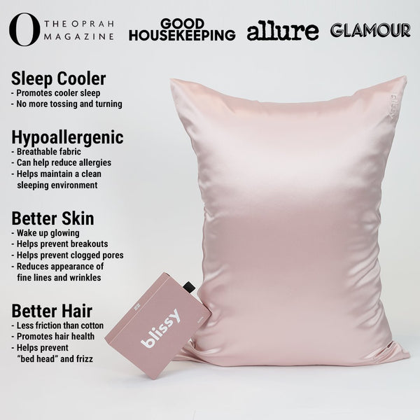 Pink Mulberry Silk Pillowcase – Blissy Standard