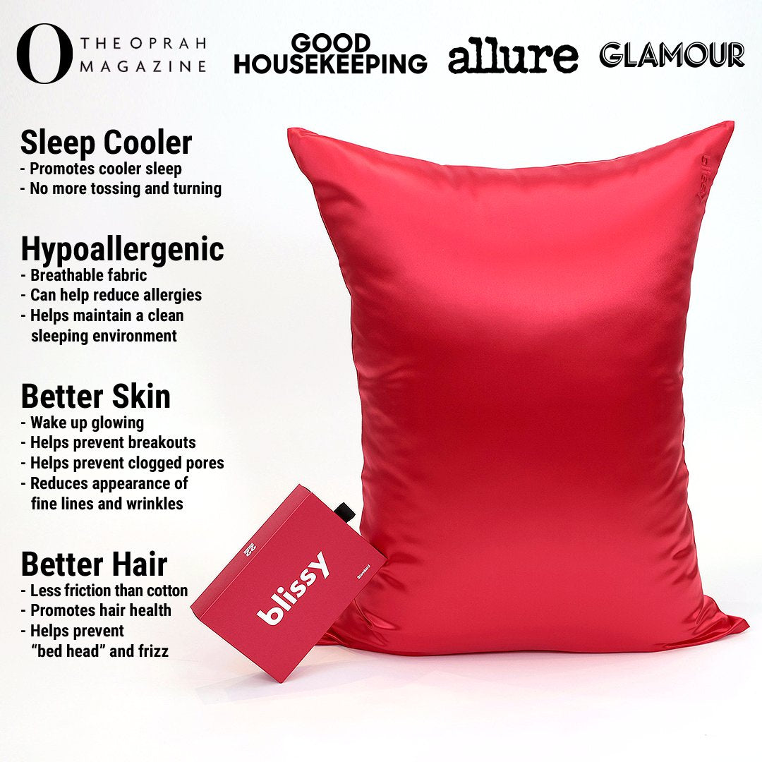 Red Mulberry Silk Pillowcase – Blissy Queen