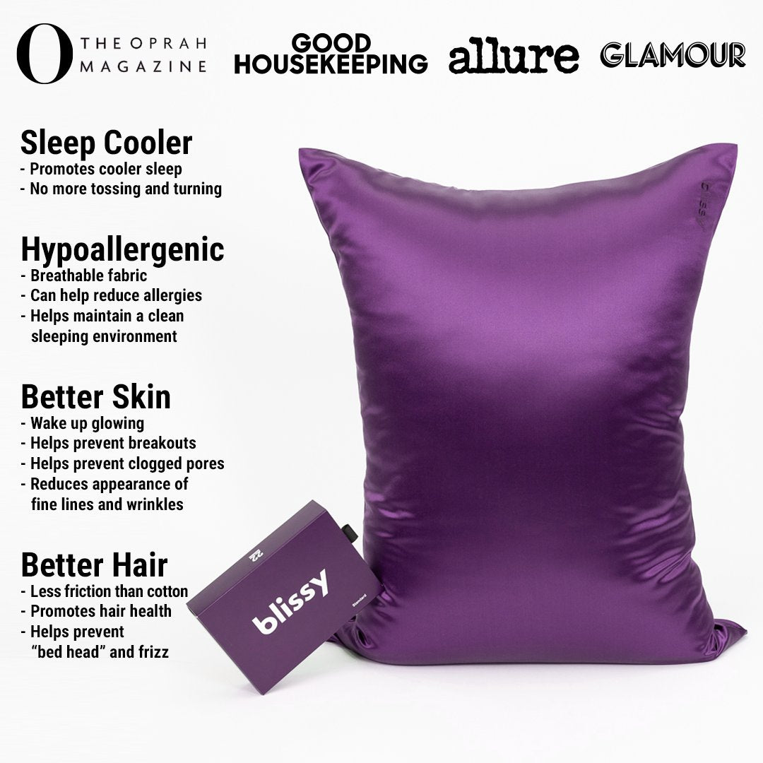 Royal Purple Mulberry Silk Pillowcase – Blissy Queen
