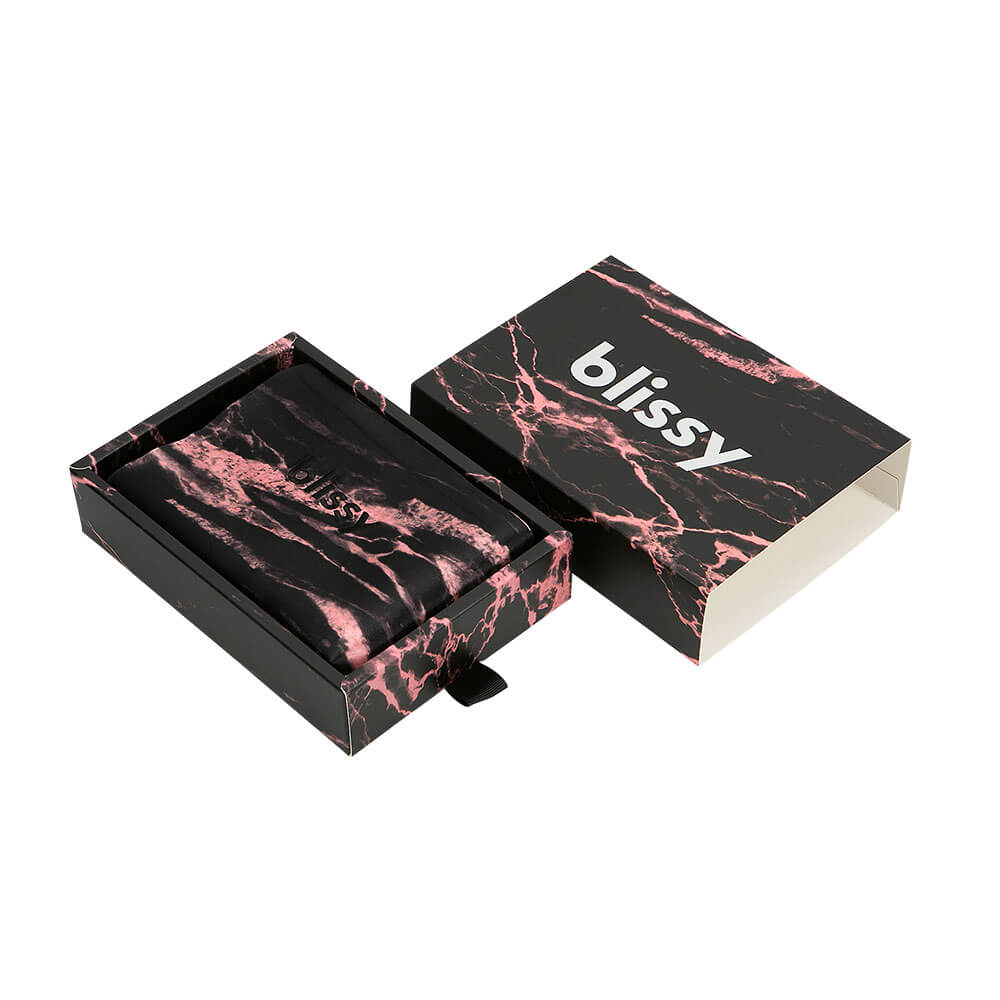 Standard Rose Black Marble Pillowcase – Blissy Premium Silk