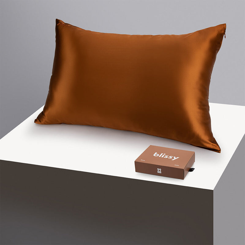 Pillowcase - Bronze - King - Blissy King Bronze Pillowcase – 22 Momme Mulberry Silk, 100% Silk