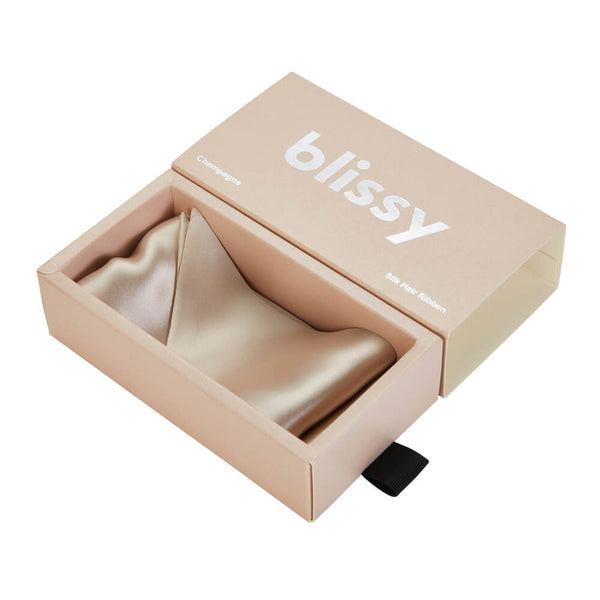 Blissy Champagne Blissy Hair Ribbon – 22 Momme Mulberry Silk, 100% Silk