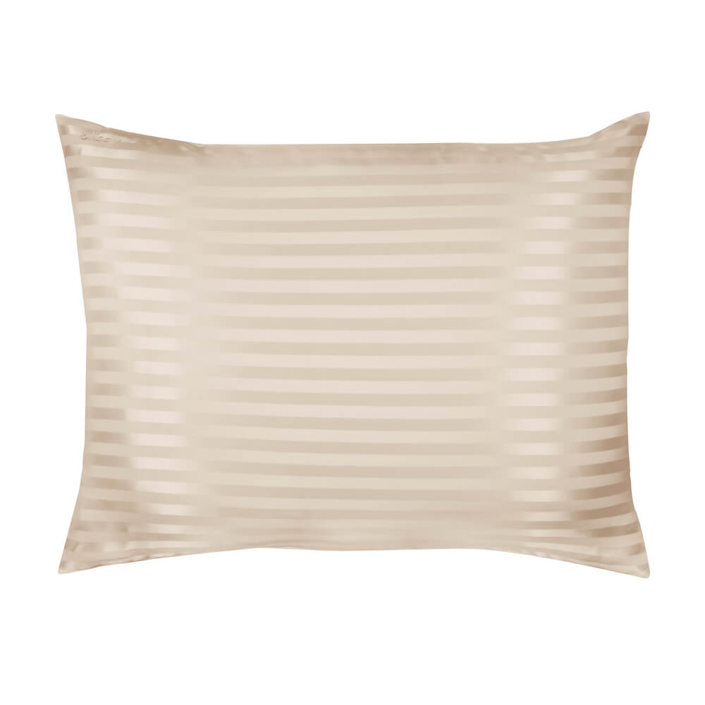 Blissy Mulberry Silk Pillowcase – Champagne Striped King