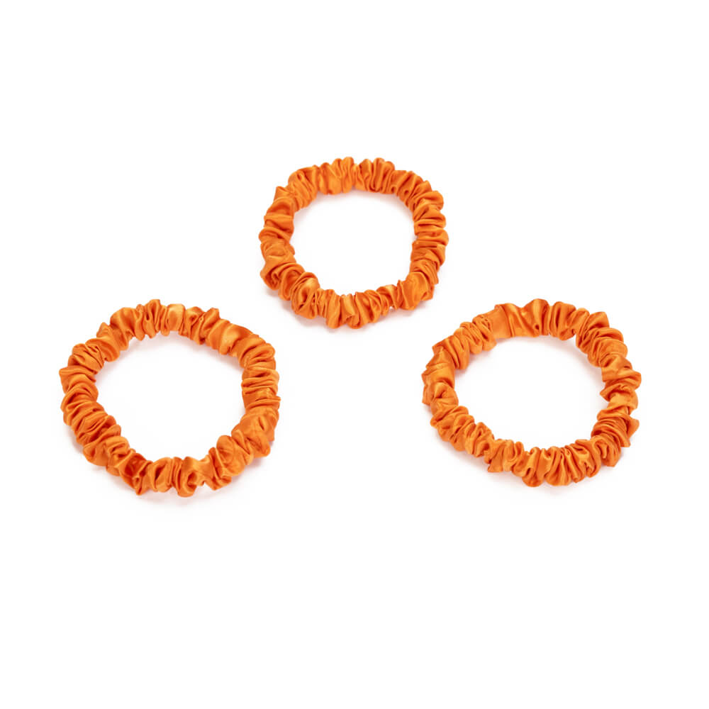 Blissy Coral Blissy Skinny Scrunchies Lifestyle – Mulberry Silk