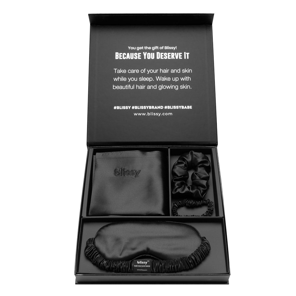Blissy King Black Blissy Dream Set Lifestyle – Mulberry Silk