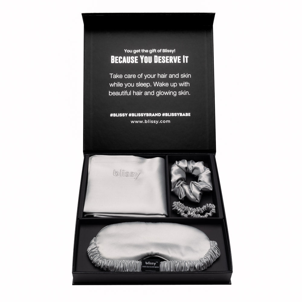 Blissy King Silver Blissy Dream Set Lifestyle – Mulberry Silk