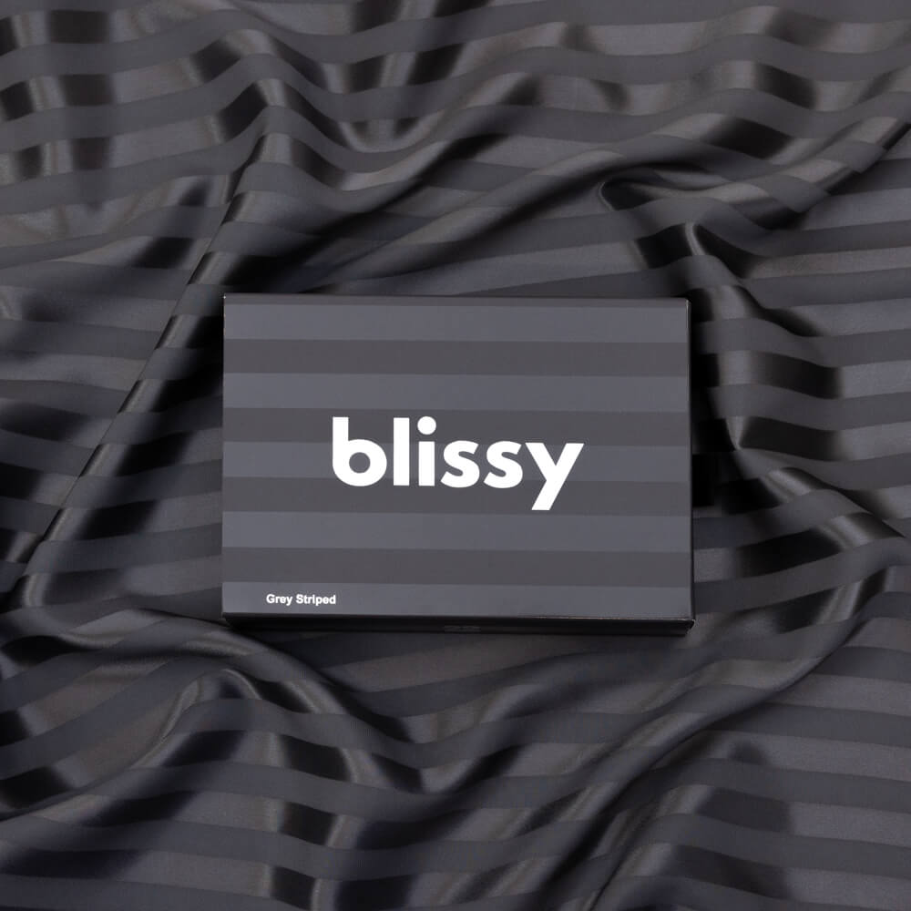 Standard Grey Striped Pillowcase – Blissy Premium Silk