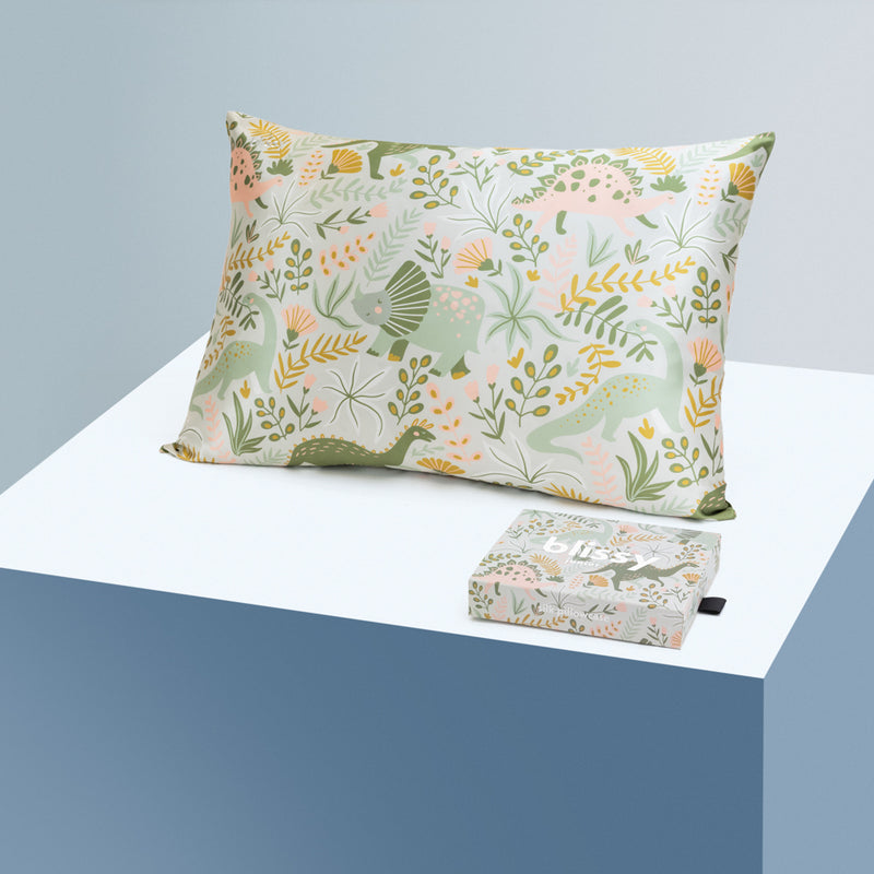 Pillowcase - Dinosaur - Junior Standard - Blissy Dinosaur Pillowcase – 22 Momme Mulberry Silk, 100% Silk