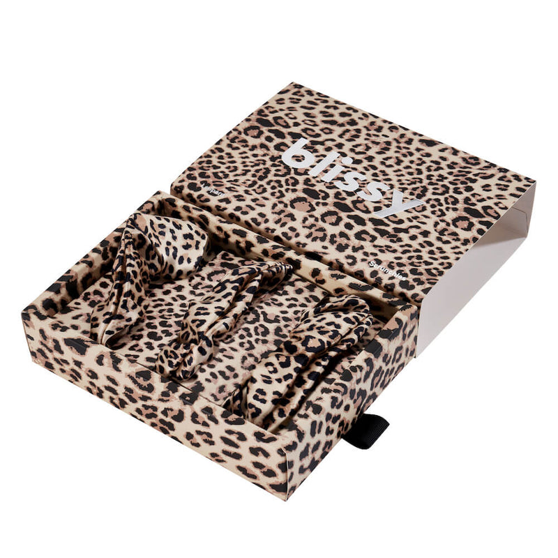 Blissy Scrunchies - Leopard - Blissy Leopard Blissy Scrunchies – 22 Momme Mulberry Silk, 100% Silk