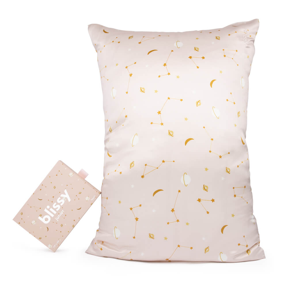Blissy Pink Galaxy Pillowcase Lifestyle – Mulberry Silk