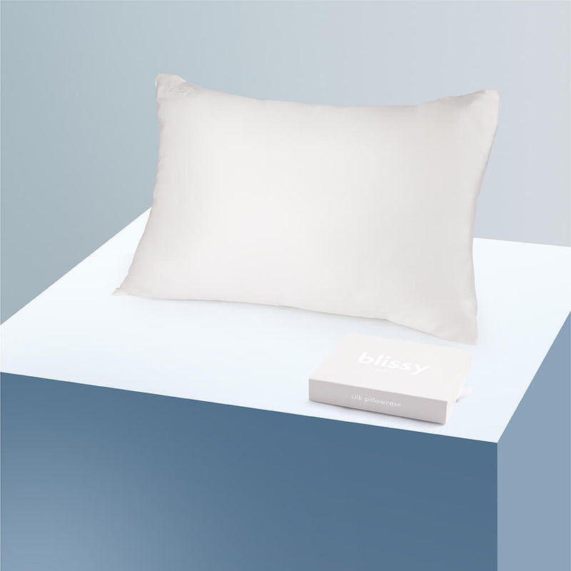 Pillowcase - White - Junior Standard - Blissy White Pillowcase – 22 Momme Mulberry Silk, 100% Silk