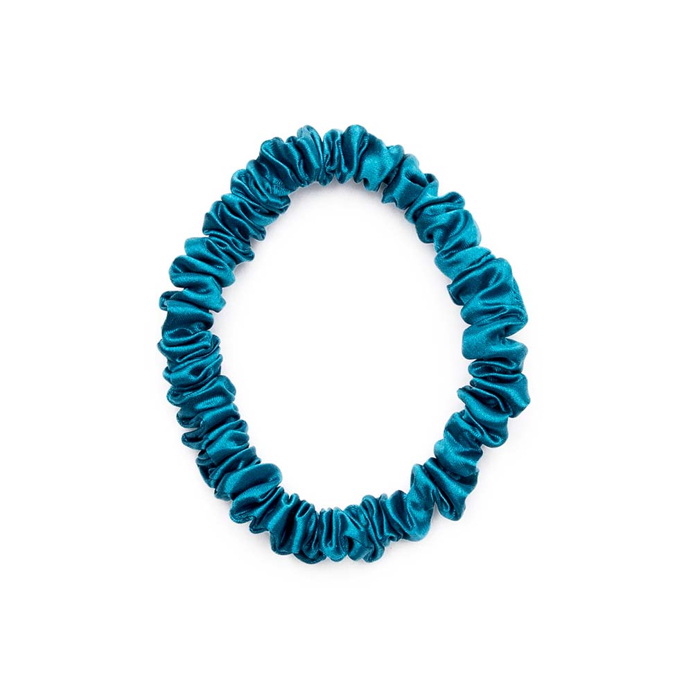 Blissy Mulberry Silk Blissy Skinny Scrunchies – Aqua