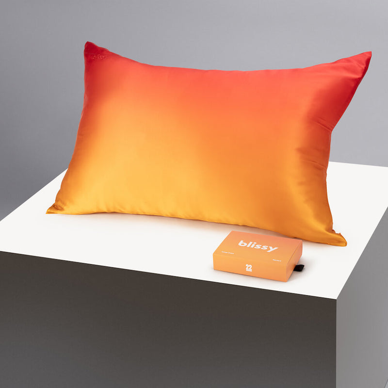 Pillowcase - Orange Ombre - King - Blissy King Orange Ombre Pillowcase – 22 Momme Mulberry Silk, 100% Silk