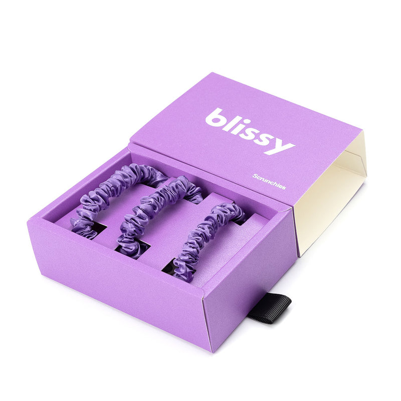 Blissy Skinny Scrunchies - Orchid - Blissy Orchid Blissy Skinny Scrunchies – 22 Momme Mulberry Silk, 100% Silk