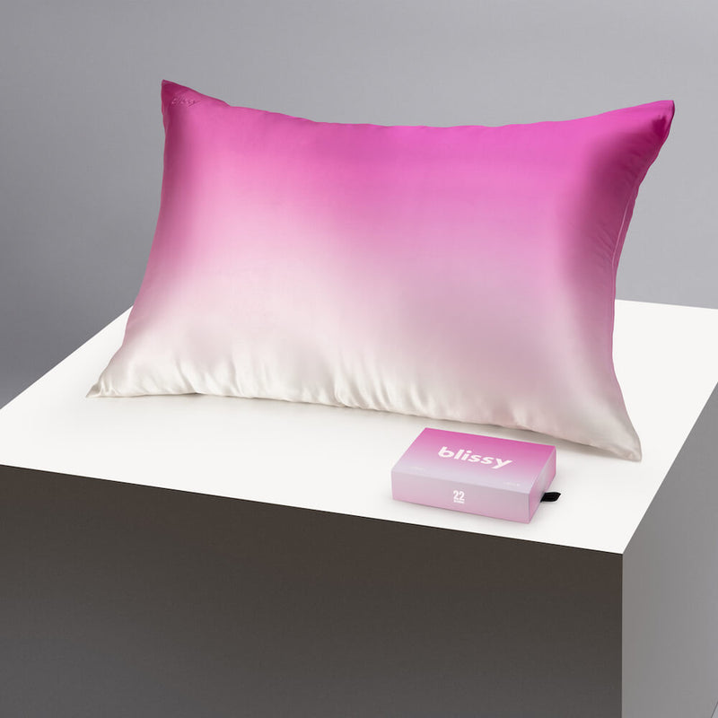 Pillowcase - Pink Ombre - King - Blissy King Pink Ombre Pillowcase – 22 Momme Mulberry Silk, 100% Silk
