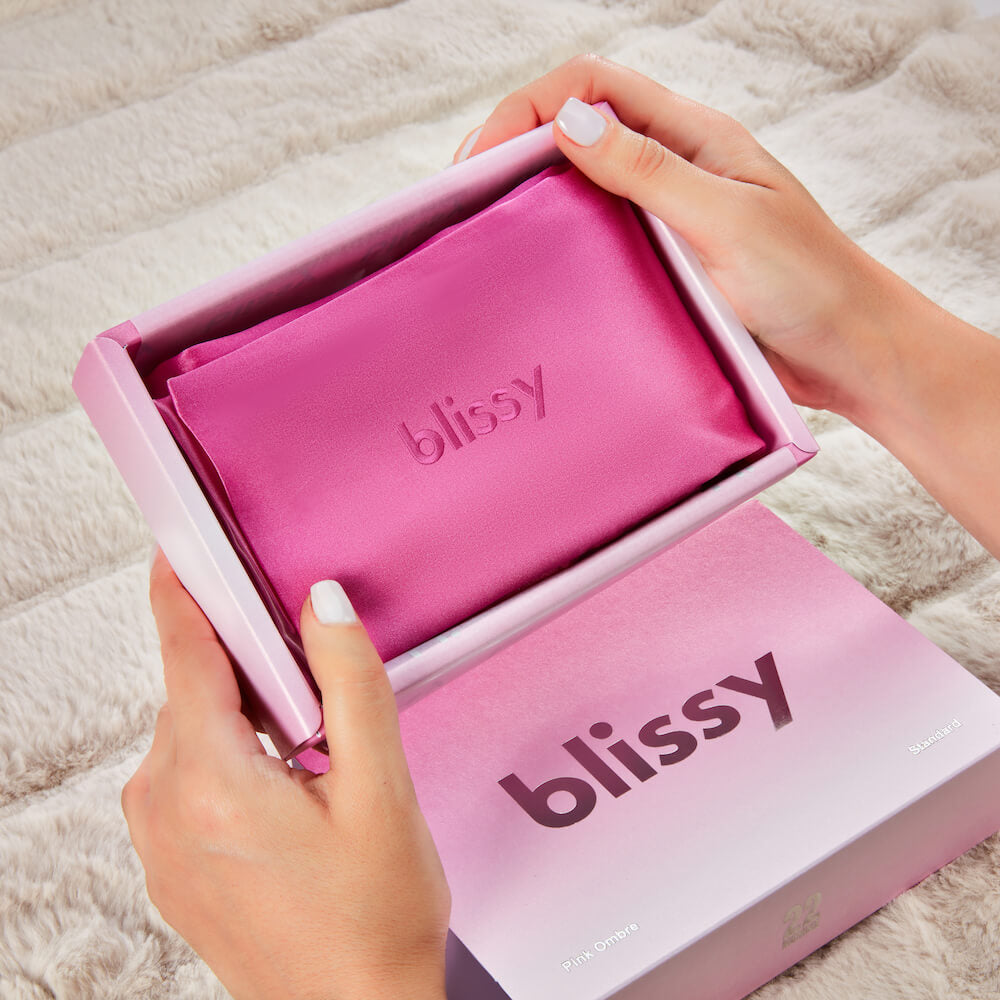 Blissy Mulberry Silk Pillowcase – Pink Ombre King