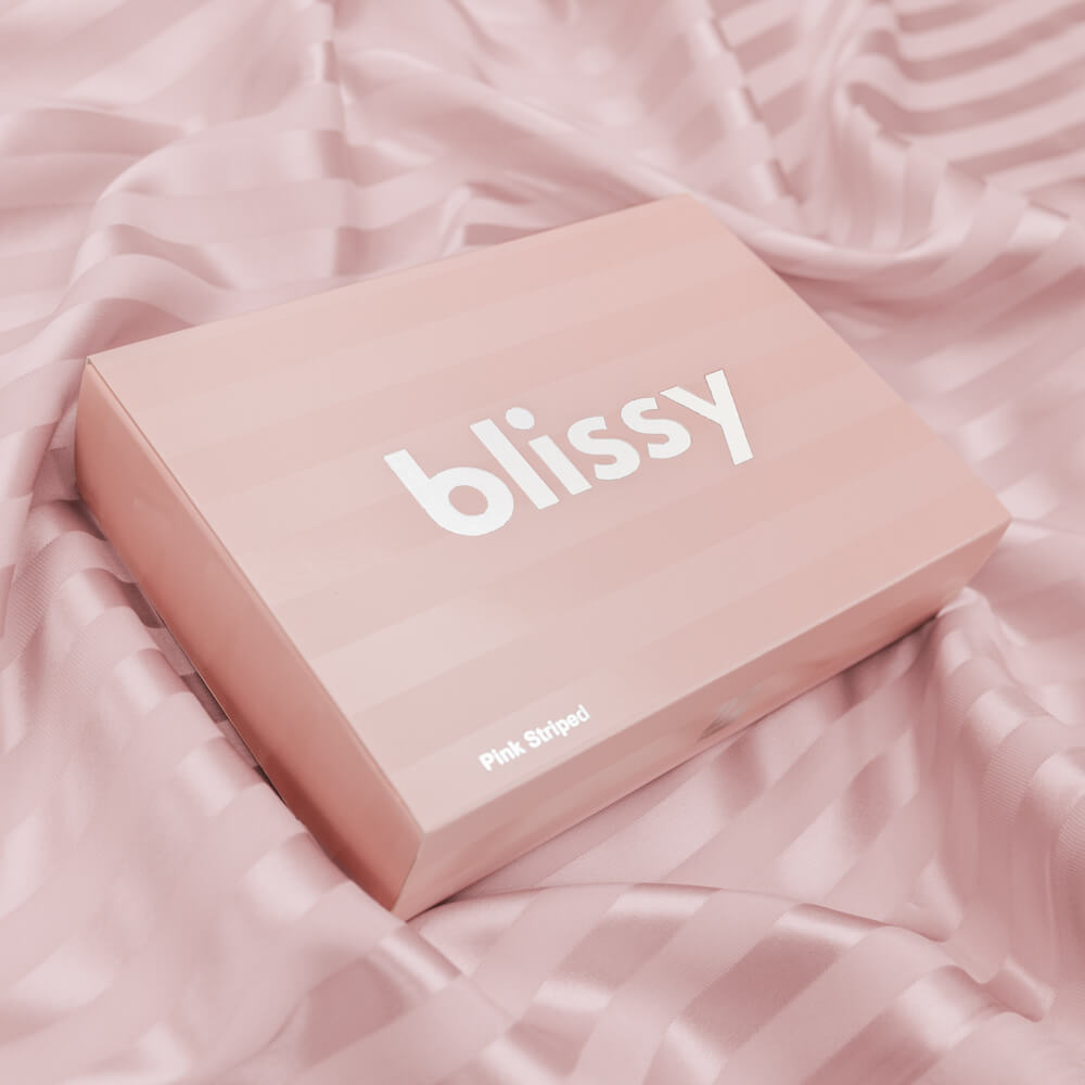 Blissy Pink Striped Silk Pillowcase Detail – Standard