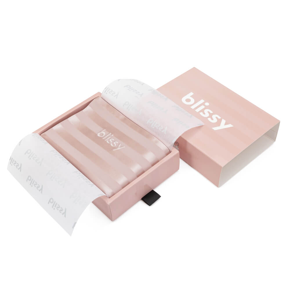 Blissy Mulberry Silk Pillowcase – Pink Striped King
