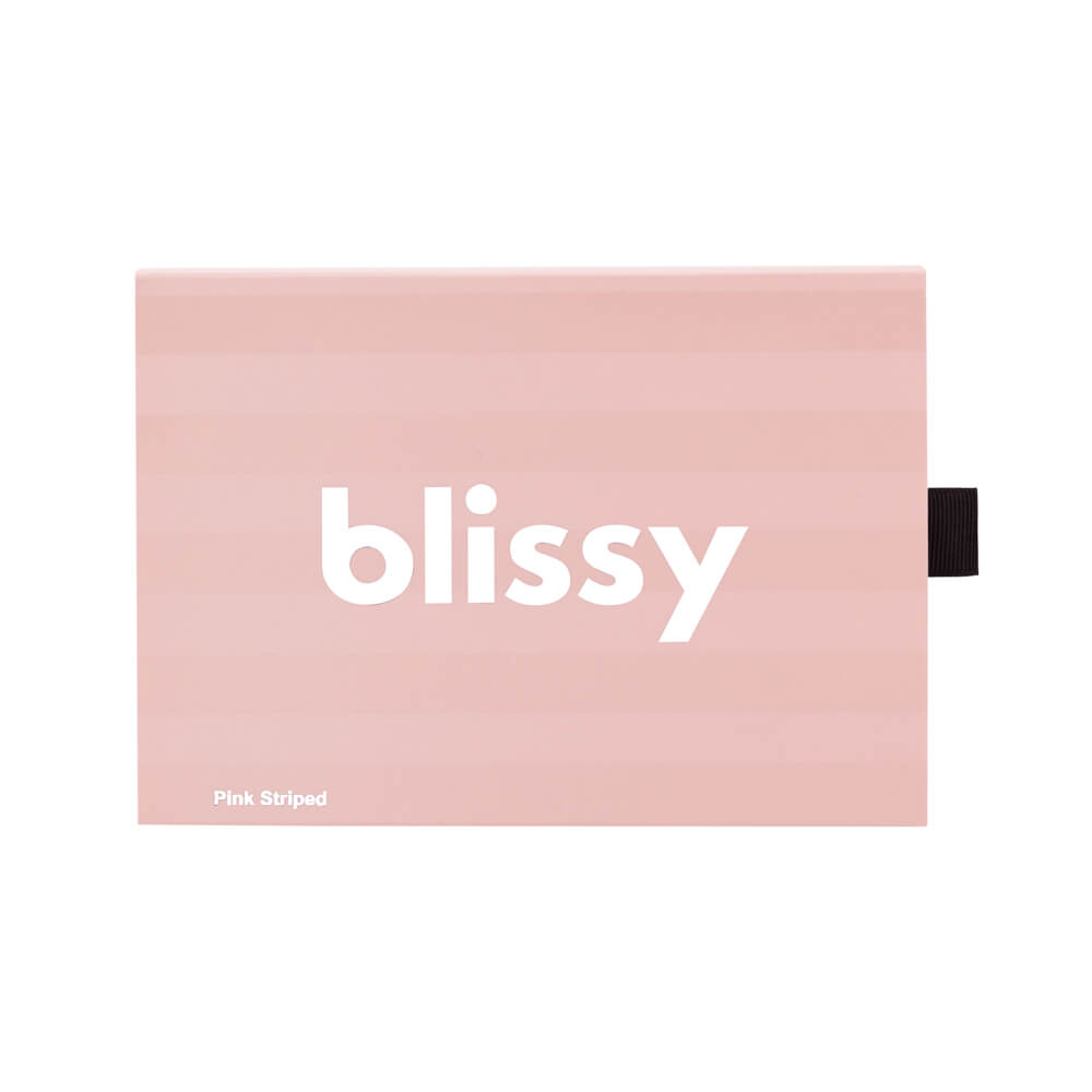 Blissy Standard Pink Striped Pillowcase Lifestyle – Mulberry Silk
