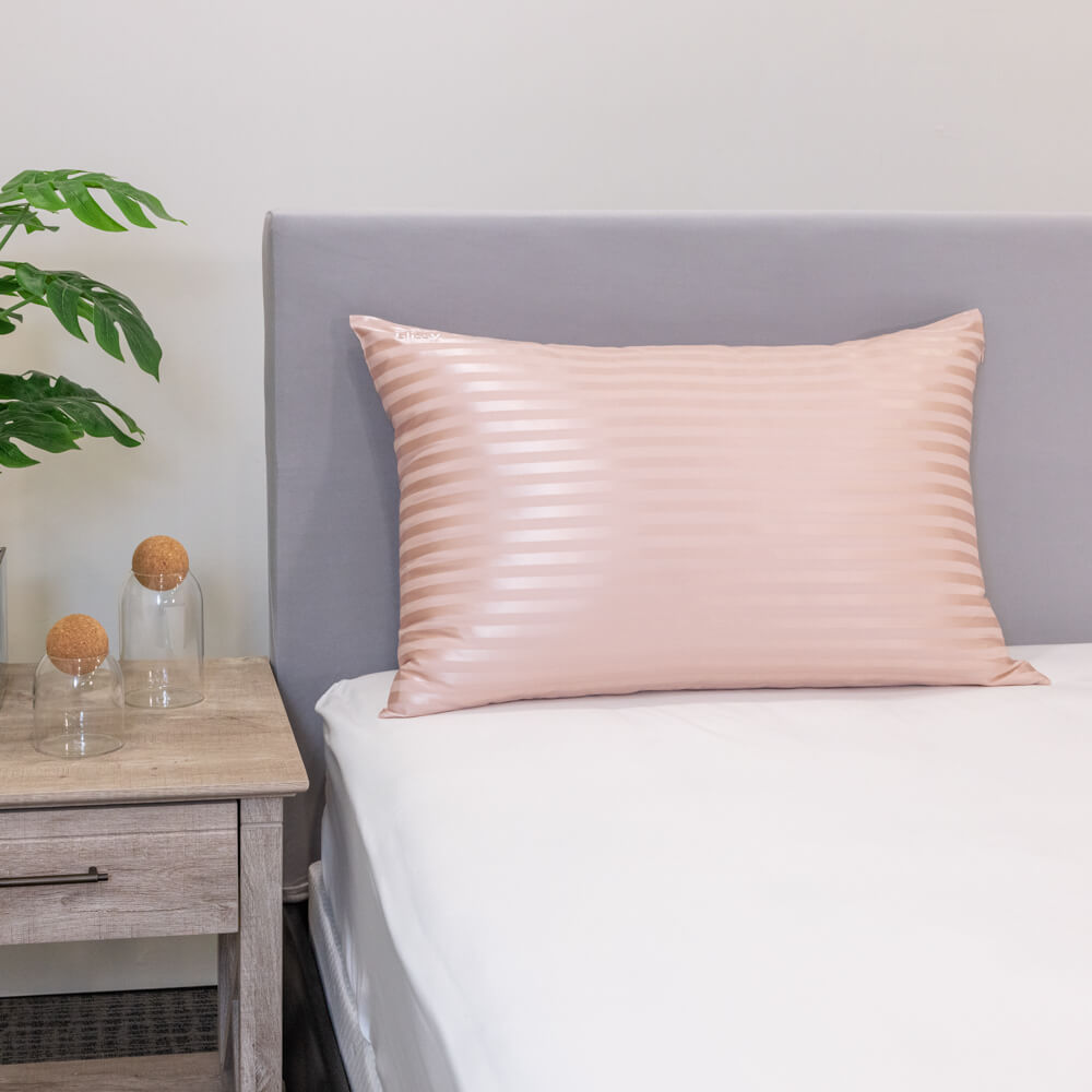 Blissy Mulberry Silk Pillowcase – Pink Striped King