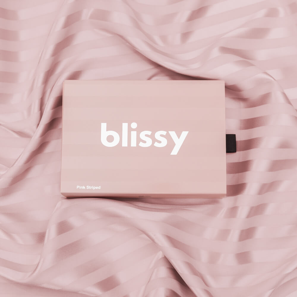 King Pink Striped Pillowcase – Blissy Premium Silk