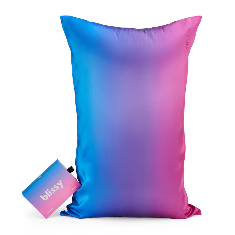 Blissy Purple Ombre Silk Pillowcase Detail – King