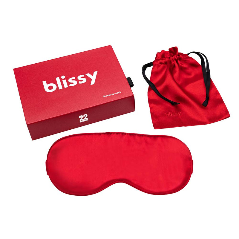 Sleep Mask - Red - Blissy Red Sleep Mask – 22 Momme Mulberry Silk, 100% Silk