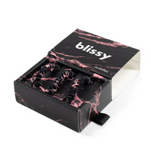 Load image into Gallery viewer, Blissy Skinny Scrunchies - Rose Black Marble