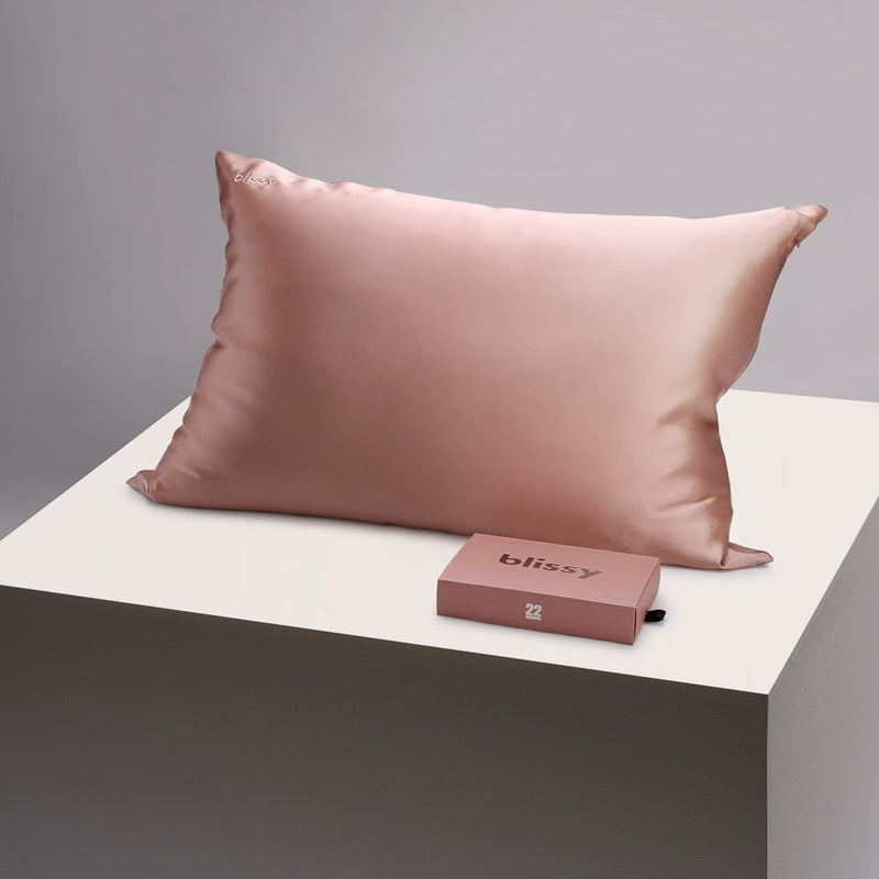 Pillowcase - Rose Gold - Standard - Blissy Standard Rose Gold Pillowcase – 22 Momme Mulberry Silk, 100% Silk