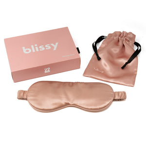 Blissy Silk Sleep Mask - 100% Mulberry 22-Momme - Rose Gold